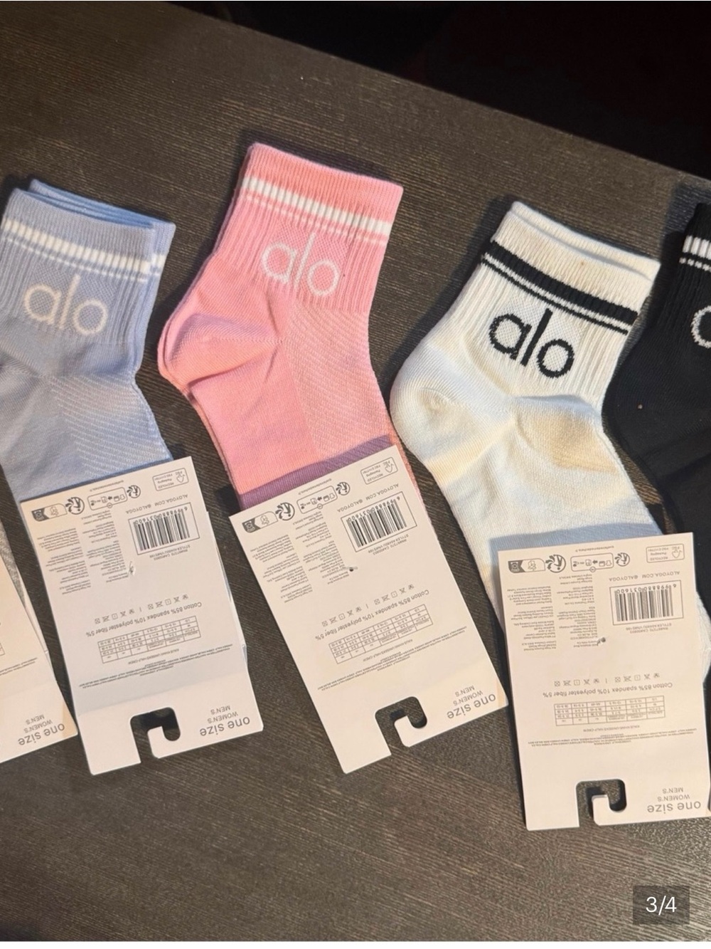 ALO Yoga Women's/Unisex Pink Athletic Crew Socks - ALO Yoga Brand  3)set